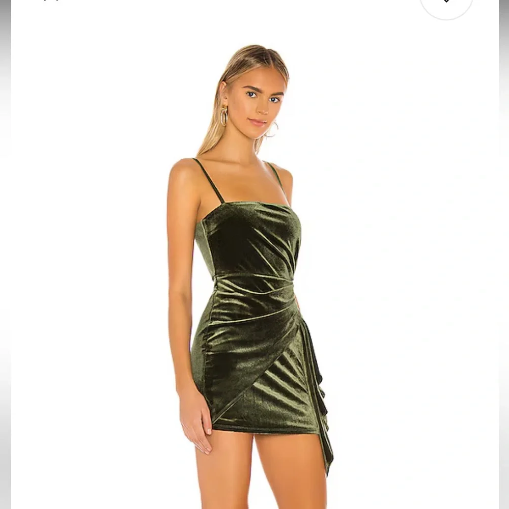 Revolve MAJORELLE‎ Asbury Mini Dress in Velvet Green Pine Holiday Size Small